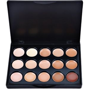 15 kleuren concealer palet, concealer cosmetica, concealer en refiner, concealer palet voor sproeten en donkere kringen