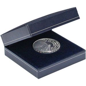 SAFE Blauw munten doosje geschikt voor één munt, penning of medaille met een doorsnede van max. 55 mm