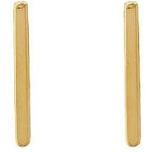 Joboly Bar T minimalistische platte staaf oorbellen 12mm - Dames, Heren - Goudkleurig