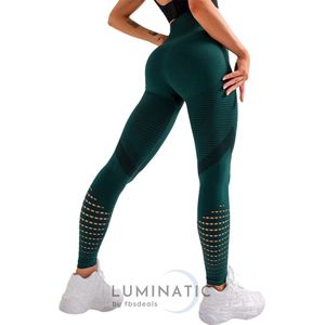 Sportlegging Dames - Fitness Legging - Yoga Legging - High Waist Sport Legging - Anti Cellulite - Shapewear Dames - Push Up - Butt Lifter - Sportkleding Dames - Booty | Luminatic® | Groen | M