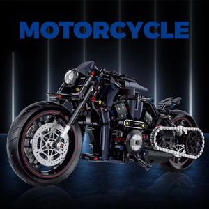 bouwpakket bouwsteentjes Night Luther Motorcycle, schaal 1:8, 623 blokjes, compatible met Lego blokjes | bouwblokjes bouwpakket motor Night Luther