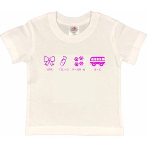 Shirt Aankondiging zwangerschap Rebus Ik word grote zus | korte mouw | wit/fluor pink | maat 86/92 zwangerschap aankondiging bekendmaking Baby big sis sister Grote Zus