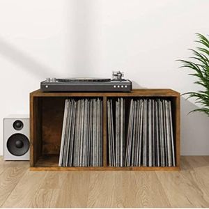 Platenspeler Meubel - Platenspeler Kast - Vinyl Kast eik rook, 71 x 34 x 36 cm