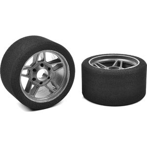 Team Corally - Attack schuimrubber banden - 1/8 Circuit - 30 shore - Voor - 69mm - Carbon velgen - 2 st