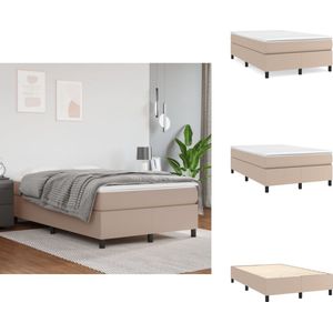 vidaXL Boxspring - Boxsprings - Bed - Slaapmeubel - Boxspring met matras kunstleer cappuccinokleurig 120x200 cm