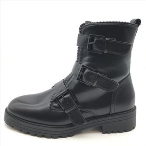 ZoeZo Design - Laarzen - Laars - dames - maat 38 - enkellaars - bikerboots - zwart - pu leder - hakhoogte 2,5 cm