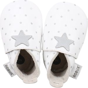 Bobux - Baby slofjes - Soft Soles - White with blossom hearts print - New born