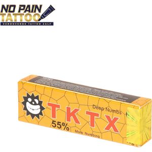 NO PAIN TATTOO® TKTX - Geel 55% - Tattoo crème - verdovende Creme - Tattoo zonder pijn - Snelwerkend en langdurig -Zalf voor tattoo -10 g