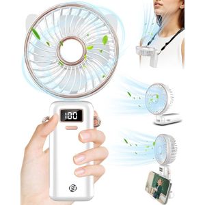 Equivera Handventilator - Mini Ventilator - Hand Ventilator - Hanventilator Oplaadbaar - Draabare Ventilator