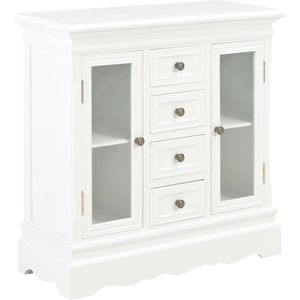 The Living Store Dressoir 70x28x70 cm massief grenenhout wit - Keukenkast