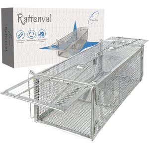 ValueStar® Rattenval - Voor Rattenvergif - Rattenkooi - Rattenvangkooi - Voor buiten - Vangkooi - Kist - Ongedierte bestrijding - Muizenval - Voor Muizengif - Diervriendelijk - 42x14x11cm