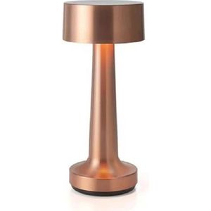 NovaWare Tafellamp Oplaadbaar - Draadloos en dimbaar - Oplaadbare Tafellamp - Moderne touch lamp - Nachtlamp Slaapkamer - Horeca kwaliteit - Brons