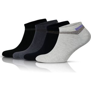 GoWith - katoen sokken - sportsokken - 4 paar - enkel sokken - sneakersokken - dames sokken - maat 39-42