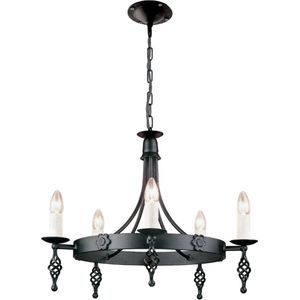 Elstead Lighting LED Kroonluchter | 5X E14 Max 60W | Dimbaar | Black