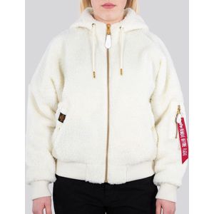 Alpha Industries Damen Jacke MA-1 OS Hooded Teddy Women Off White-L