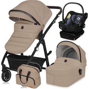 Lionelo Bianka - Kinderwagen 4 in 1 - incl. Autostoel & ISOFIX Basis - 0-22kg - XXL - Buggy 4in1 - Verstelbare Duwstang - Opvouwbaar - Accessoireset - XXL Zonnekap - Gelagerde Wielen - Reiswieg - Volledige Vering