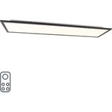 QAZQA liv - Moderne Dimbare LED paneel | Plafondlamp met Dimmer - 1 lichts - L 1200 mm - Zwart - Woonkamer | Slaapkamer | Keuken