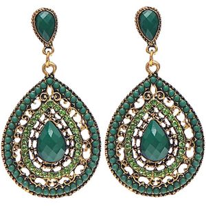 Fako Bijoux® - Oorbellen - Bohemian - Druppel - Groen