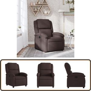 vidaXL Fauteuil verstelbaar - Stof - Donkerbruin Fauteuil - Fauteuils - Relaxfauteuil - Leunstoel