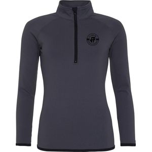 FitProWear Cool Fit Sweatshirt Charcoal Black Maat L - Dames - Stretch - Vest - Sportkleding - Trainingskleding - Polyester - Ritssluiting - Sweater - Hoodie -