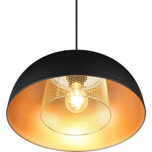 LED Hanglamp - Hangverlichting - Torna Palmo XL - E27 Fitting - 1-lichts - Rond - Mat Zwart - Aluminium