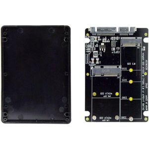 Adapter Case Enclosure - 2 in 1 Combo M.2 NGFF B-key & mSATA SSD to SATA 3.0