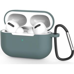 Beschermhoes met riemclip voor Apple Airpods Pro - Donker Groen - Siliconen case geschikt voor Apple Airpods Pro