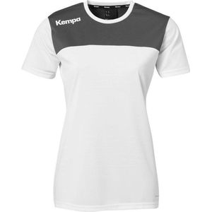 Kempa Emotion 2.0 Shirt Korte Mouw Dames Wit-Antraciet Maat M