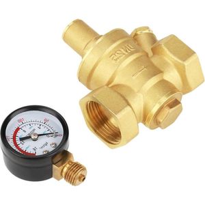 Verstelbare DN25 Messing Waterdrukregelaar - Waterdrukreduceerregelaar met Meter - Content in nodig .