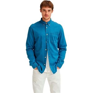 Selected Regrick Denim Lange Mouwen Overhemd Blauw 2XL Man