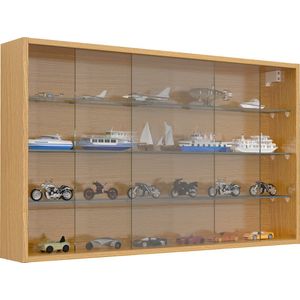 VCM Houten glazen hangende vitrinekast Muur vitrinekast Decoratieve verzamelaar vitrinekast Drivalo XL Houten glazen hangende vitrinekast Muur vitrinekast Decoratieve verzamelaar vitrinekast Drivalo XL