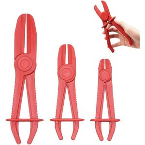 Hose Clamp Pliers Set of 3 - 155 mm, 185 mm, 255 mm - for Clamping Cooling Hoses, Brakes, and Fuel Lines