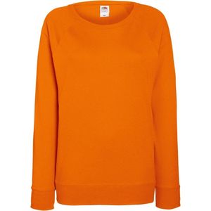 Fruit OF The Loom Dames Getailleerd lichtgewicht raglan sweatshirt (240 GSM) (Oranje)