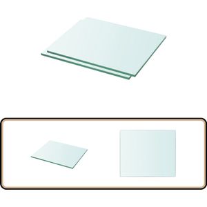vidaXL Schappen - 2 st - 30x20 cm - Glas - Transparant Glazen Schap - Wandplank - Vitrinekast - Displayrek - Woonaccessoires