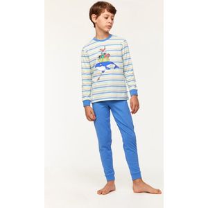 Woody pyjama jongens/heren - multicolor gestreept - walvis - 231-1-PLC-S/904 - maat 152
