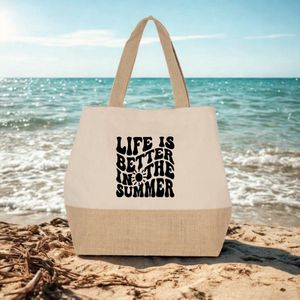 LIFE IS BETTER IN THE SUMMER Bedrukte shopper/strandtas