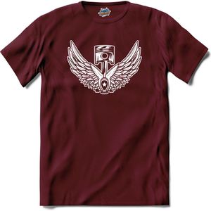 Monteur | Auto - Cars - Retro - T-Shirt - Unisex - Burgundy - Maat L