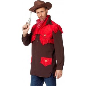 Luxe cowboy verkleed shirt voor heren 50 (m)