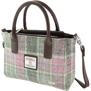 Handtas Brora Zacht Roze Buchanan - Ritssluiting - Draagband - Harris Tweed - Glen Appin of Scotland