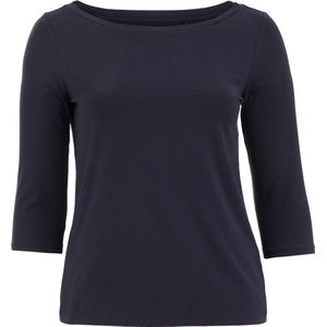 WE Fashion Dames T-shirt met driekwart mouwen - Curve