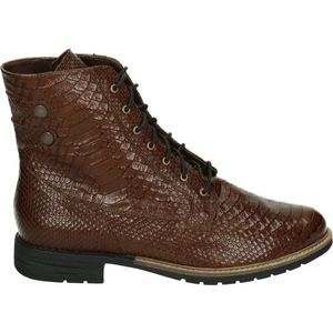 Durea 9709 K - VeterlaarzenHoge sneakersDames sneakersDames veterschoenenHalf-hoge schoenen - Kleur: Cognac - Maat: 36