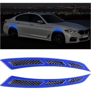 Reflecterende autowielen sierlijsten - set van 4 - veiligheidsstickers anti-botsing - blauw .