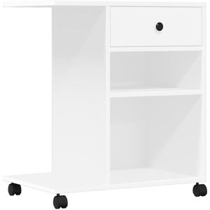 vidaXL Printerkastje - Printerkastjes - Bureau Organizer - Bureau Organiser - Printerkastje met wielen 60x40x68,5 cm wit