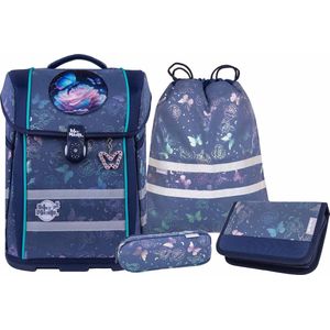 McNeill Schooltas Ergo Perfecto Schoolbag Set 5-delig Roses Blauw