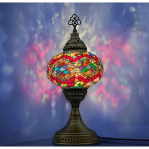 Mozaiek Lamp, Handgemaakte, Nachtlampje, Turkse, Arabisch, Oosterse, Tiffany, Marokkaanse Decoratieve Tafellampen Voor Slaapkamer, Bureau, Woonkamer En Perfecte Cadeau Voor Speciale Dagen - Mixed 2