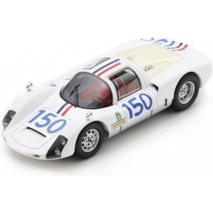 De 1:43 Diecast modelauto van de Porsche 906 #150 van de Targa Florio van 1966. De rijders waren C. Bourillot en U. Maglioli. De fabrikant van het schaalmodel is Spark.Dit model is alleen online beschikbaar.