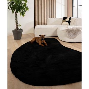Fluffy vloerkleed organisch - Comfy Plus zwart 120x184 cm