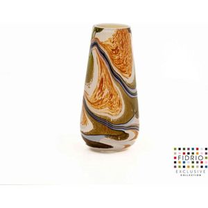 Design Vaas Gloriosa - Fidrio INDIAN SUMMER - glas, mondgeblazen bloemenvaas - hoogte 22 cm