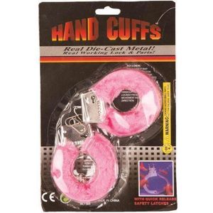 Handboeien pluche roze - Love Cuffs