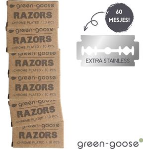 green-goose® Scheermesjes | 100 Stuks | voor Klassiek Scheren | Open Scheermes | Navulmesjes | Duurzaam Verpakt | Double Edge Blades